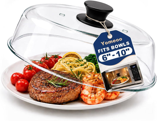 Glass Microwave Splatter Cover, Microwave Cover for Food, 6–10"