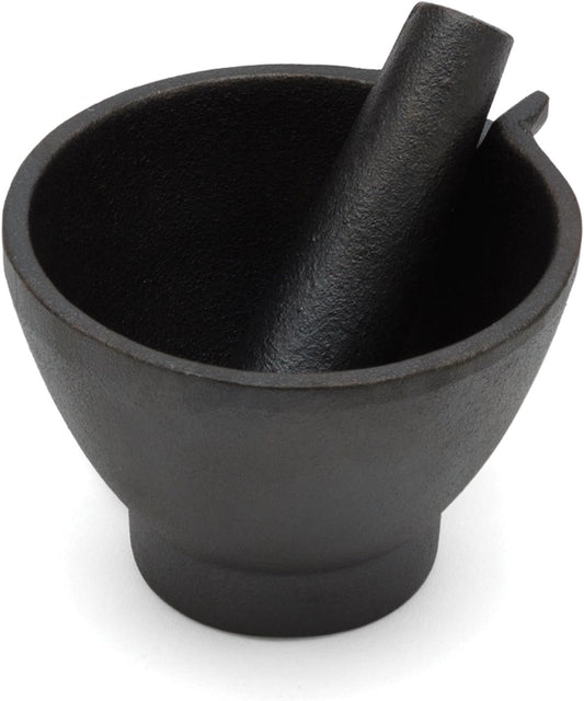 Fox Run Mortar and Pestle, Cast Iron, Black