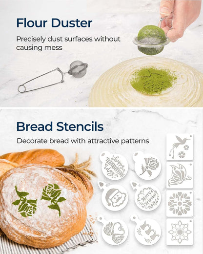 Banneton Proofing Basket Set, Sourdough Bread Baking Supplies (Plastic)