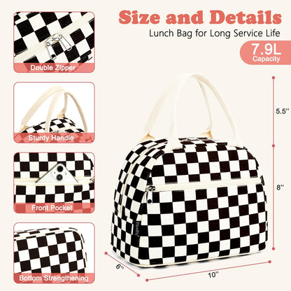 FlowFly Insulated Lunch Cooler Bag - Tote Bag Organizer for Women/Men, Black - Colors A