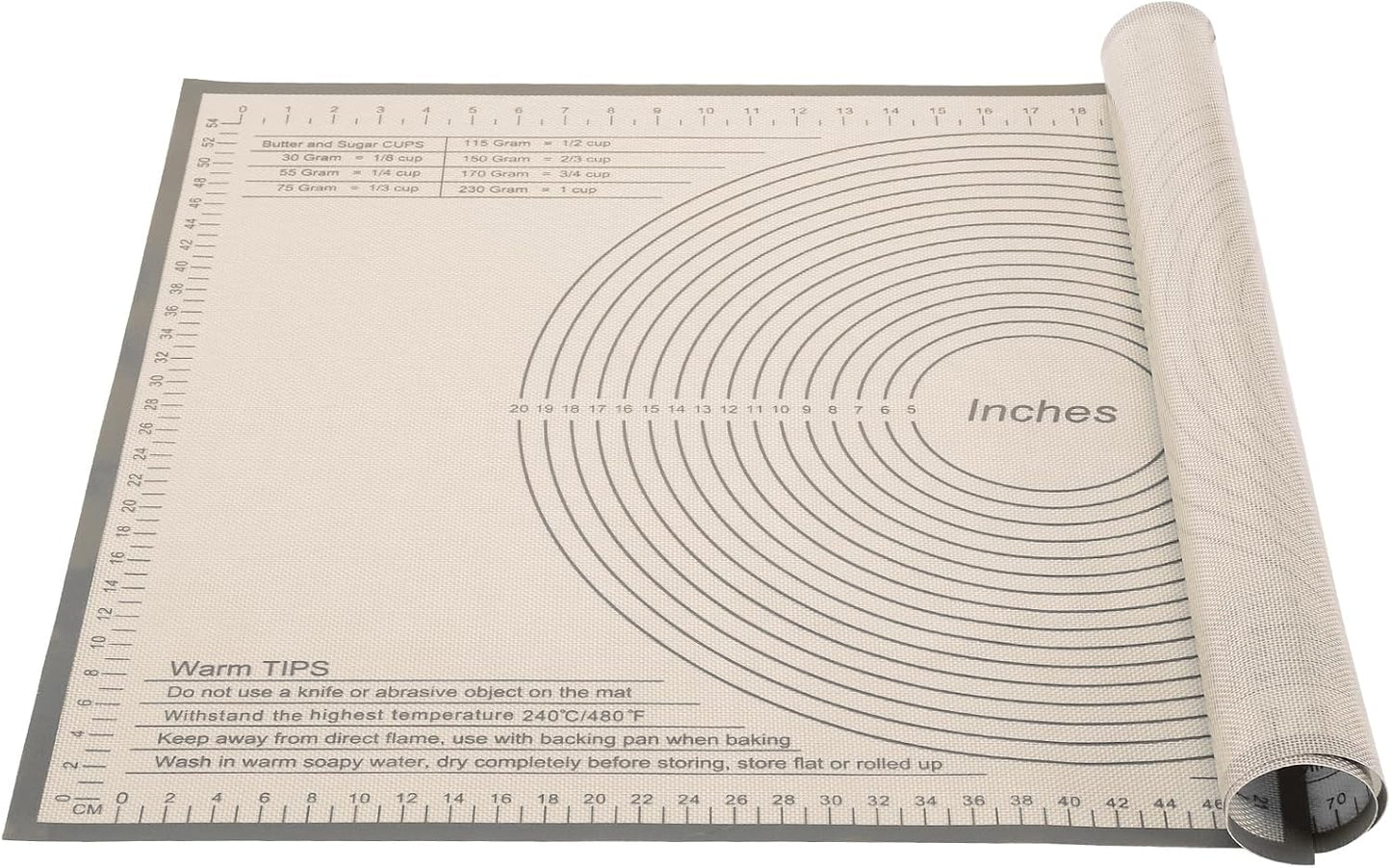 Silicone Pastry Mat 36x24 Inch Nonstick Baking Mat -Perfect for Dough, Pastry, Dough Rolling, Kneading Board, Pie Crust, Fondant, Pasta/Pizza, Kitchen Counter Mat