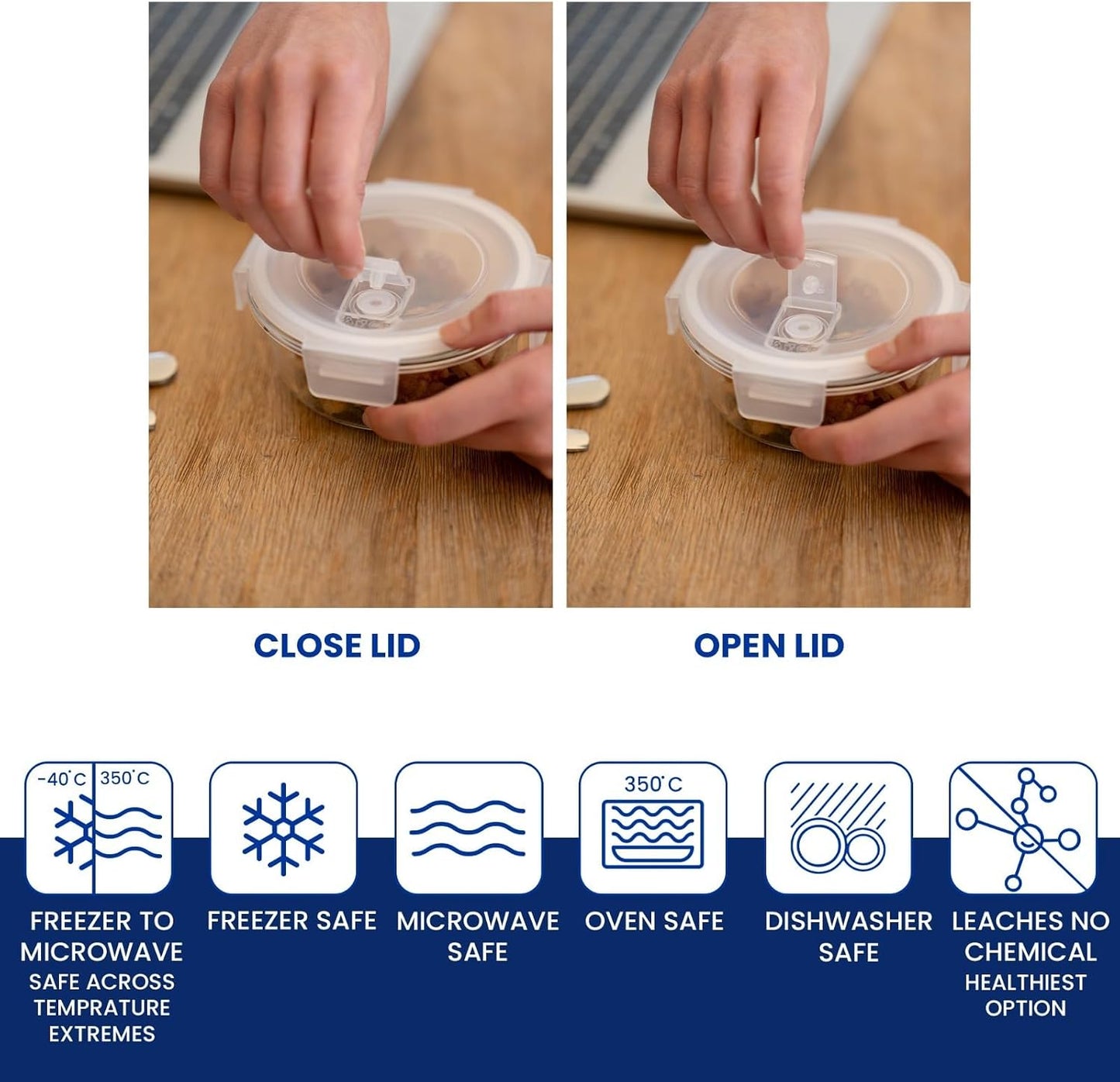 Insulated Lunch Bag with 3 Airtight & Leakproof Glass Containers, Fork & Knife Set | Food Storage Container for Office & Travel | Dishwasher & Microwave Safe (only for adults)
