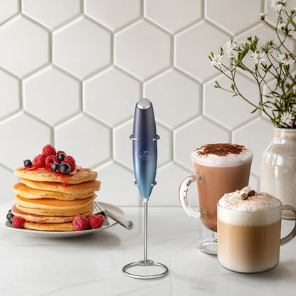 Zulay Kitchen Rechargeable Milk Frother Handheld - Frother Wand, Drink Mixer, Electric Whisk Frother, for Cappuccinos, Matcha & Protein Powder - Dynamic 3 Whisk, 3 Speed 500mAh Black - Colors A