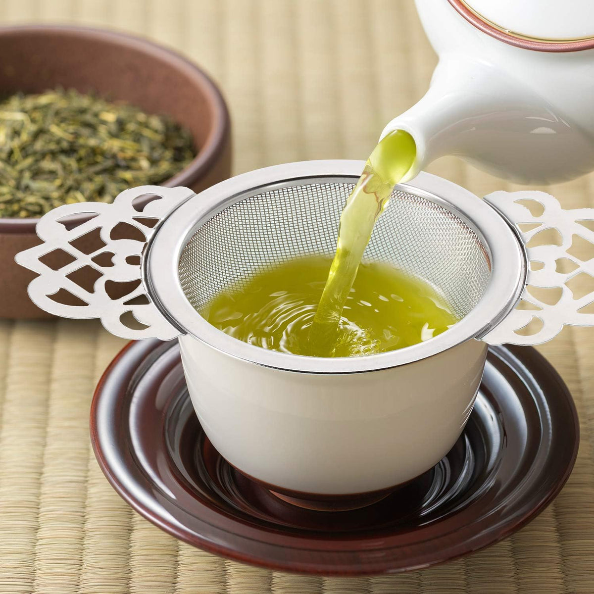 4 Pack Fine Mesh Tea Strainer with Bowl, Sliver