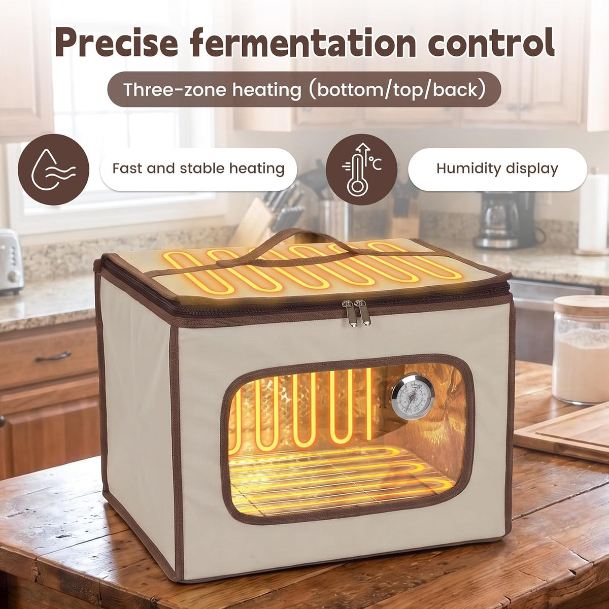 Folding Bread Proofing Box with 68-131℉ Temperature Control and 99H Timer