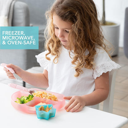 Bumkins Baby Silicone Little Dippers, Attaches to Bowls, Dishes and Plates, Sauce Cup, Holds Condiments, Dip, Puree, Toppings, Baby Led Weaning, Essential Feeding Supplies, Babies 6 Months Up, Pink
