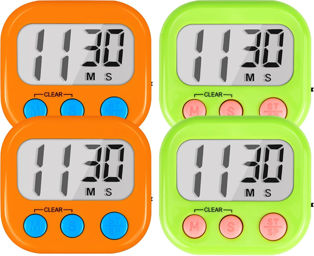 Timer for Kids Digital Kitchen Timers for Cooking- White Pink