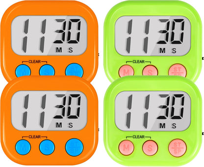 Timer for Kids Digital Kitchen Timers for Cooking- White Pink