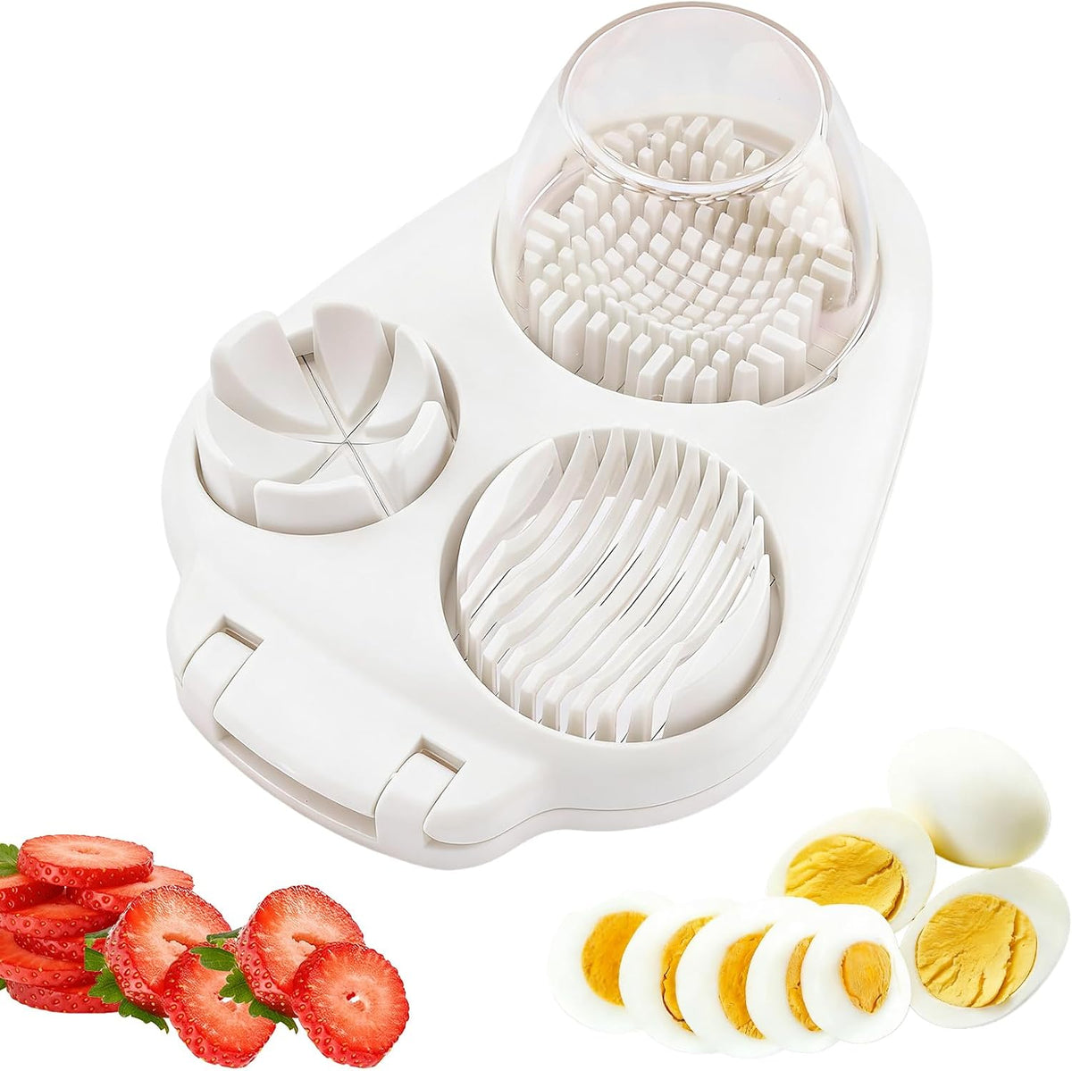 3 in 1 Boiled Egg Slicer, Manual Egg Slicer for Hard Boiled Eggs