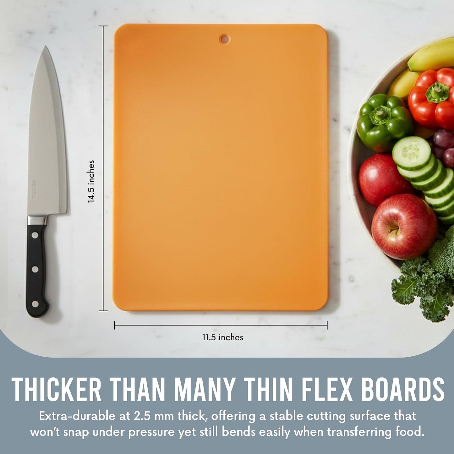 Linden Sweden Flexible Cutting Board 2-Pack - Lays Flat for Secure Work Surface - Extra-Thick for Durability - BPA-Free and Food-Safe (Red)