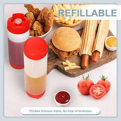 Sabary 3 Pcs 16 oz Inverted Condiment Squeeze Bottles for Sauces, Black