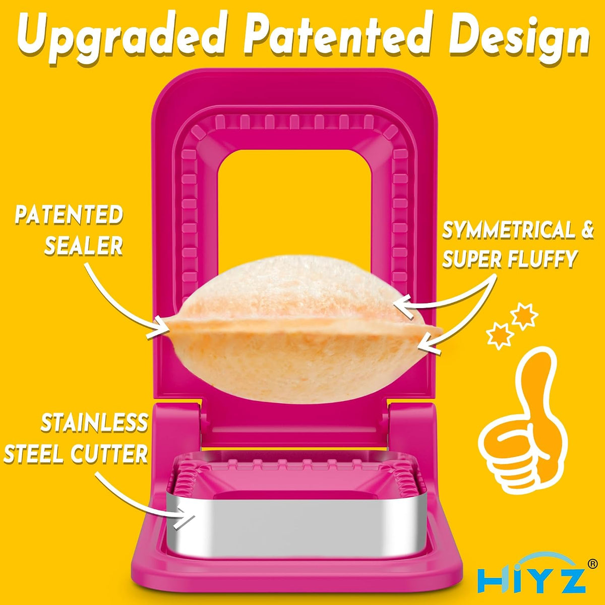 HiYZ Sandwich Cutter and Sealer - Stainless Steel Decruster Sandwich Maker - Peanut Butter and Jelly Crustless Sandwich Bread Pancake Maker Cookie Cutter for Kids Children Boys Girls