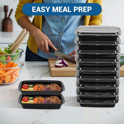 50-Pack 32 oz Reusable Meal Prep Containers 1 Compartment Food Storage Containers with Lids, Bento Box, Stackable, Microwave/Dishwasher/Freezer Safe, BPA Free