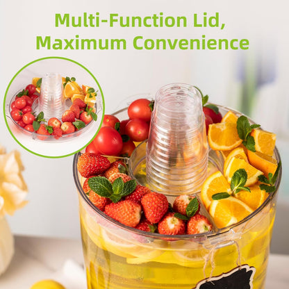 2 Gallon Beverage Dispenser for Parties, BPA-Free Drink Dispenser with No Drip Spigot, Juice Dispensers with Stand, Transparent Plastic Water Dispenser Countertop for Punch, and Drink Fountains