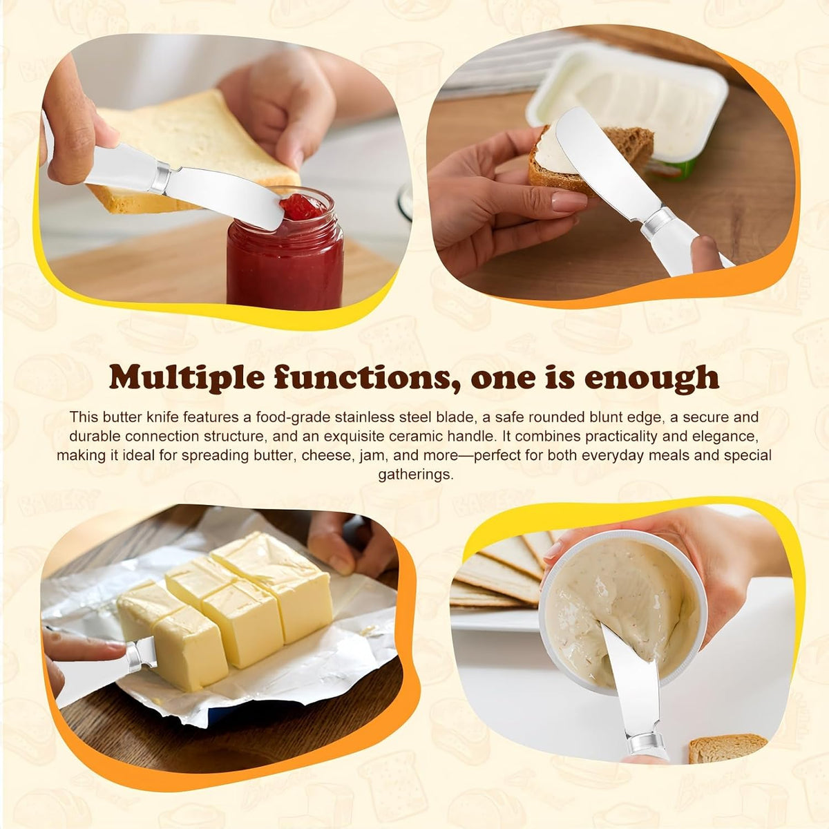 Butter Spreader Knife Set, 2 Pack Butter Knives and Cheese Knives