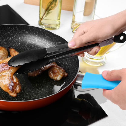 uxcell 2pcs Silicone Hot Handle Holders, Cast Iron Skillet Handle Covers Silicone Pan Handle Sleeve for Frying Pans Griddles Cookware Handles, Orange