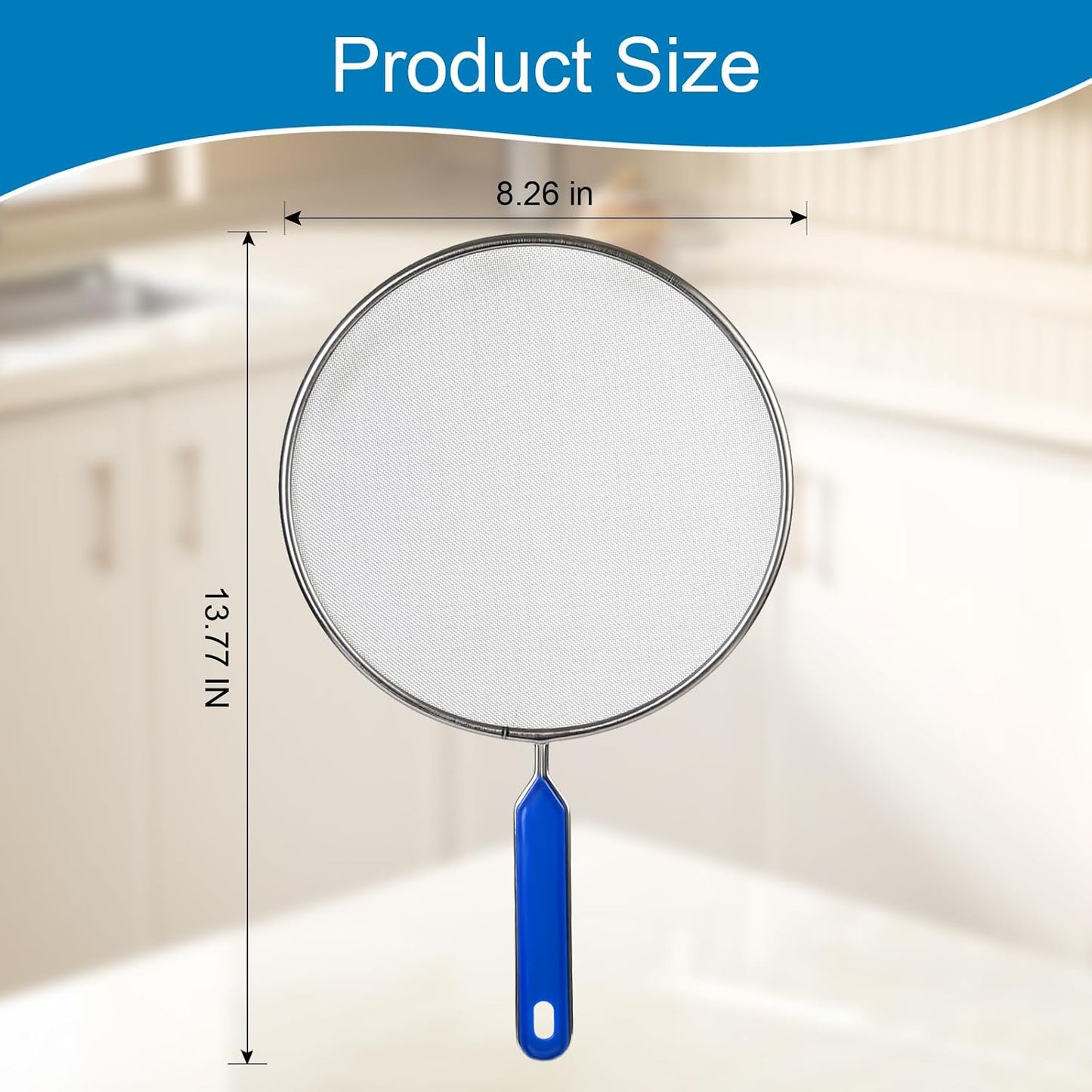 Splatter Screen for Frying Pan, 8 Inch Stainless Steel Small Grease Splatter Guard, Ultra Fine Mesh Prevents for Kitchen Frying Pan Cooking Supplies