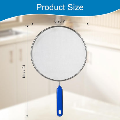 Splatter Screen for Frying Pan, 8 Inch Stainless Steel Small Grease Splatter Guard, Ultra Fine Mesh Prevents for Kitchen Frying Pan Cooking Supplies