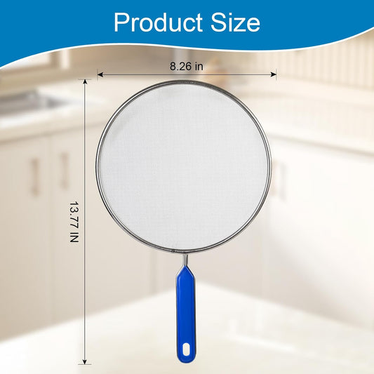 Splatter Screen for Frying Pan, 8 Inch Stainless Steel Small Grease Splatter Guard, Ultra Fine Mesh Prevents for Kitchen Frying Pan Cooking Supplies