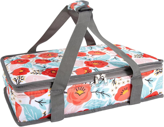 Insulated Casserole Carrier Expandable for Hot or Cold Food with Handle Food Transport for Travel Picnic Cookouts,Fits Pioneer Woman Kitchen Stuff Accessories and 9" x 13" Baking Dish
