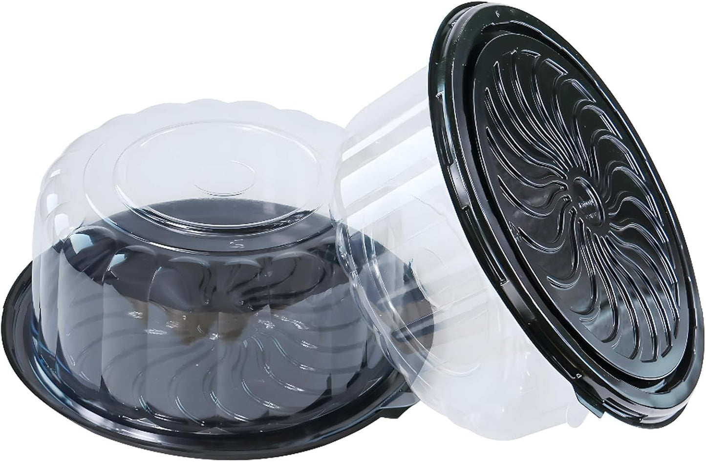 5pcs 10Inch Round Cake Pies Carriers Plastic Disposable Cake Containers with Dome Lids Clear Bundt Cake Boxes