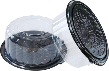 5pcs 10Inch Round Cake Pies Carriers Plastic Disposable Cake Containers with Dome Lids Clear Bundt Cake Boxes