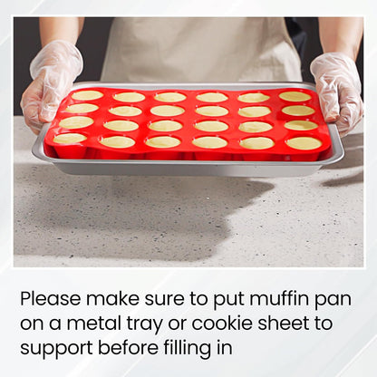 Redfly 2 Pack Silicone Muffin Pans for Baking & Cupcake Pan - 12 Cup Regular Size Silicone Molds, BPA Free Egg Bites Mold