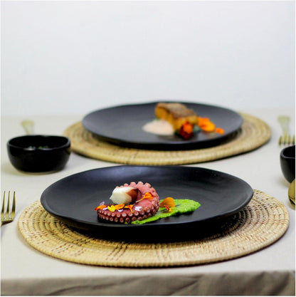 roro Handmade 2-Inch Matte Black Ceramic Pinch Bowls, Set of 6 – Versatile Stoneware for Spices, Condiments, Appetizers & Finger Foods