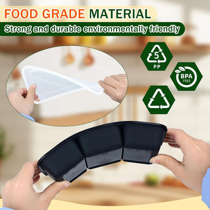 20 Sets Reusable Snack Containers Meal Prep Containers 3 Compartment Condiment Container With Lids Snackle Box Container Portion Control for Refrigeration Sauce,Outdoor Takeaway,Travel(Black)