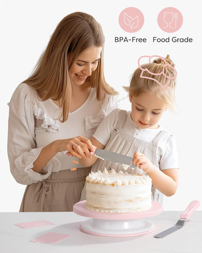 Kootek Cake Decorating Kit with Turntable Baking Supplies for Beginner Pros