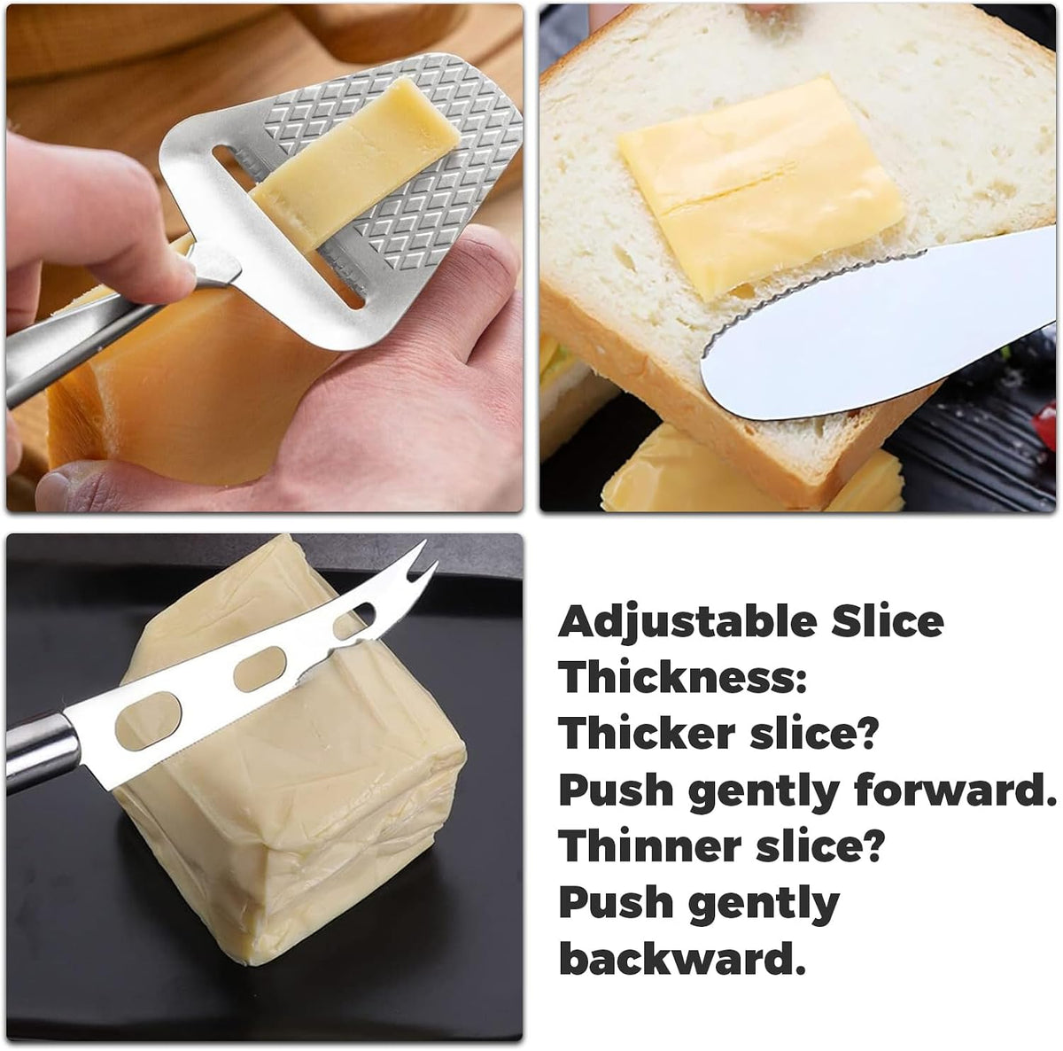 Premium Stainless Steel Cheese Slicer,Multi-Functional Cheese Slicer Plane