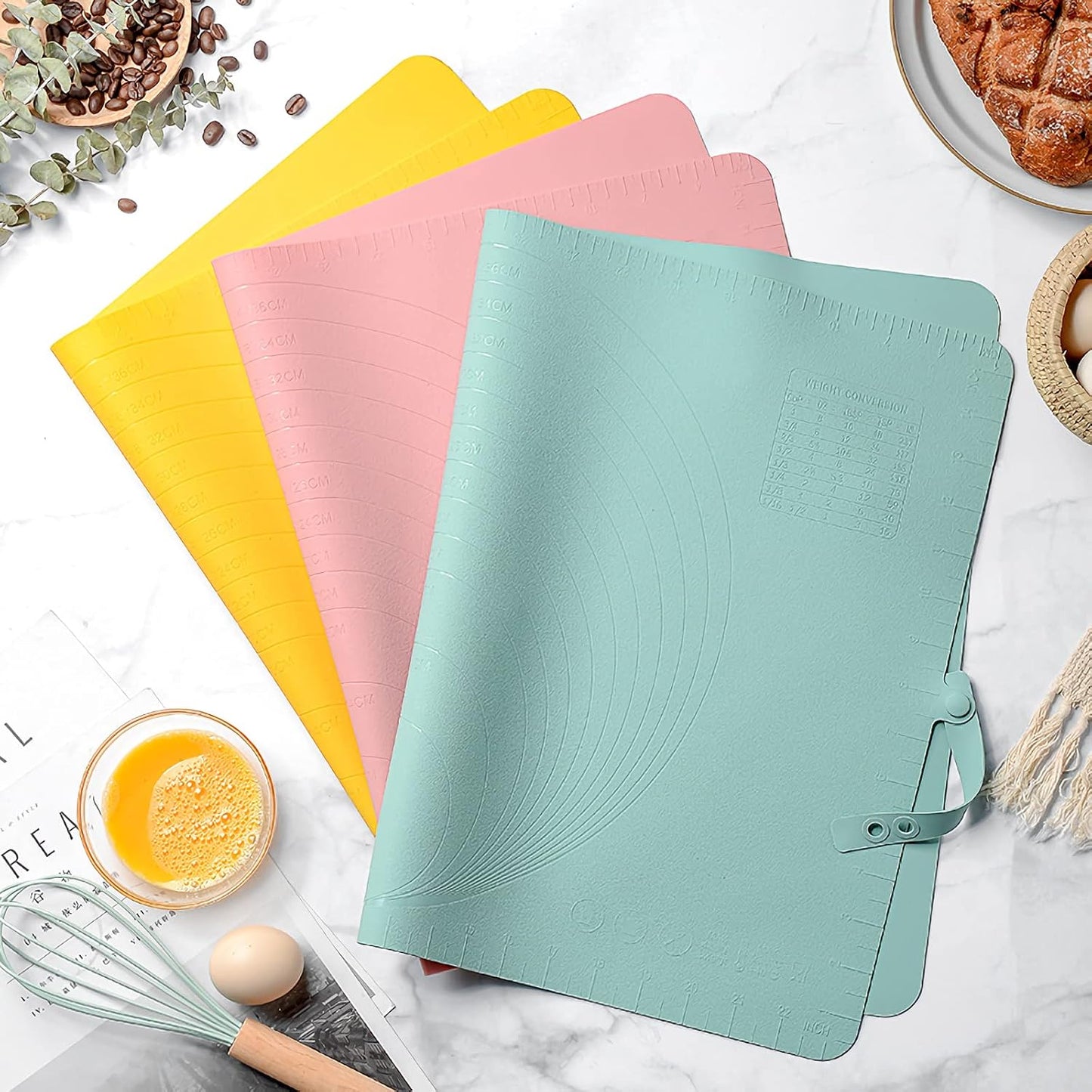 Extra Large Kitchen Silicone Pad, Extra Thick Silicone Baking Mat, Kneading Mat, Silicone Pastry Mats, Heat Resistant Non Slip Non Stick 23.6''x15.7'' Dough Mat, Mother's Day Gift for Mom Wife Women