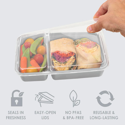 Bentgo Prep - 20-Piece 2-Compartment Reusable Meal Prep Containers with Lids, PFAS & BPA Free Materials, Durable, Microwave, Freezer, & Dishwasher Safe To Go Food Storage (Rose Gold)