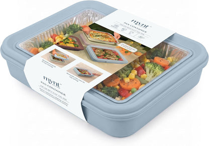 9x13 Pan Carrier with Aluminum Foil Pan – Insulated Food Carrier for Casseroles, Lasagna & Hot/Cold Dishes, Decorative Tabletop Serving Container with Lid for Parties, BBQ, Catering, Travel & Potlucks