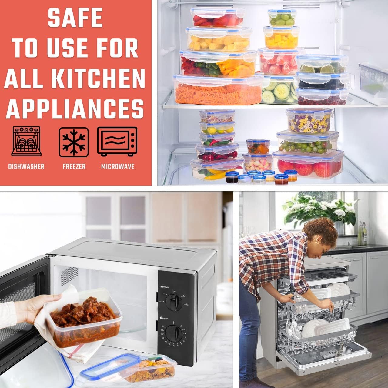70 Pcs Large Food Storage Containers with Lids Airtight-2500ML to Small Box,Total 22812 ML Stackable Kitchen Bowls Set(35 Containers,35 Lids)-BPA Free Leak proof Plastic Boxes-Microwave safe