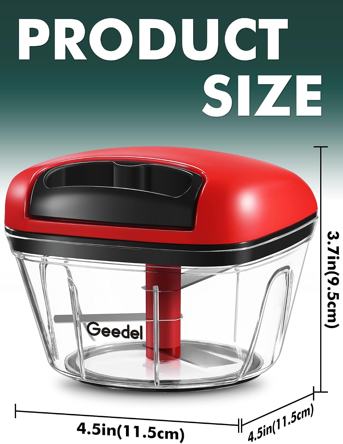 Geedel Vegetable Chopper, Manual Food Chopper with Hand Pull String, 500ml