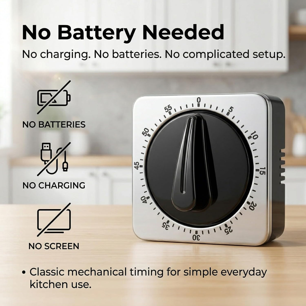 Searon Kitchen Timers for Cooking, Mechanical Wind-Up Timer, Magnetic