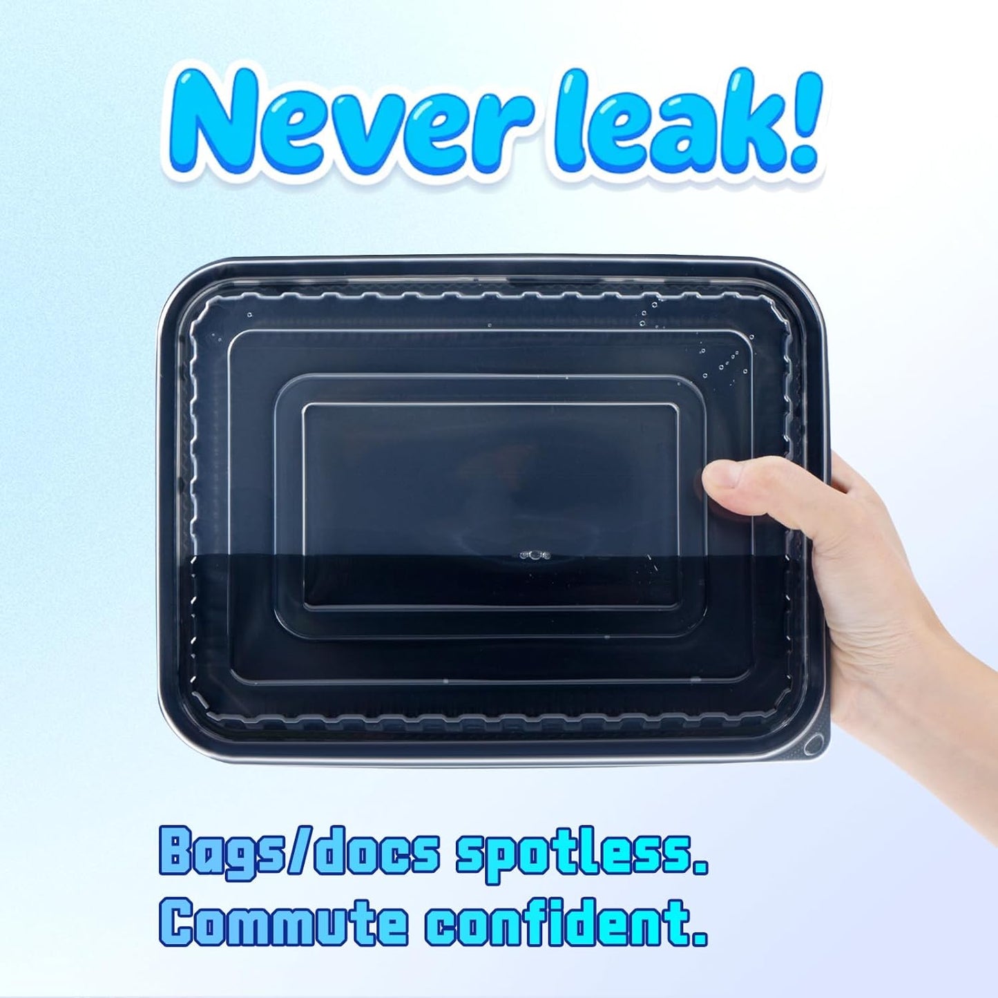 YANGRUI Meal Prep Container with Lid 40 Pack 34 oz - Reusable 4 Compartment Quad Seal Leak Defense Food Containers | BPA Free Flexible PP Plastic | Shrink Wrap Microwave & Dishwasher Safe Takeout Box
