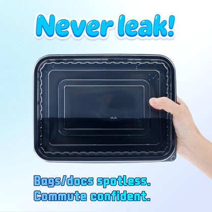 YANGRUI Meal Prep Container with Lid 40 Pack 34 oz - Reusable 4 Compartment Quad Seal Leak Defense Food Containers | BPA Free Flexible PP Plastic | Shrink Wrap Microwave & Dishwasher Safe Takeout Box