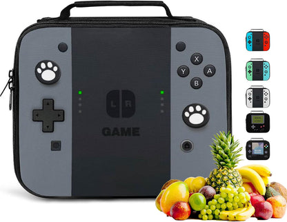 Game Lunch Bag for Boys Girls Gamer, Insulated Video Game Lunch Box for School Work Office Travel Picnic Hiking Beach, Waterproof Leakproof Portable Fits Most Bento Boxes