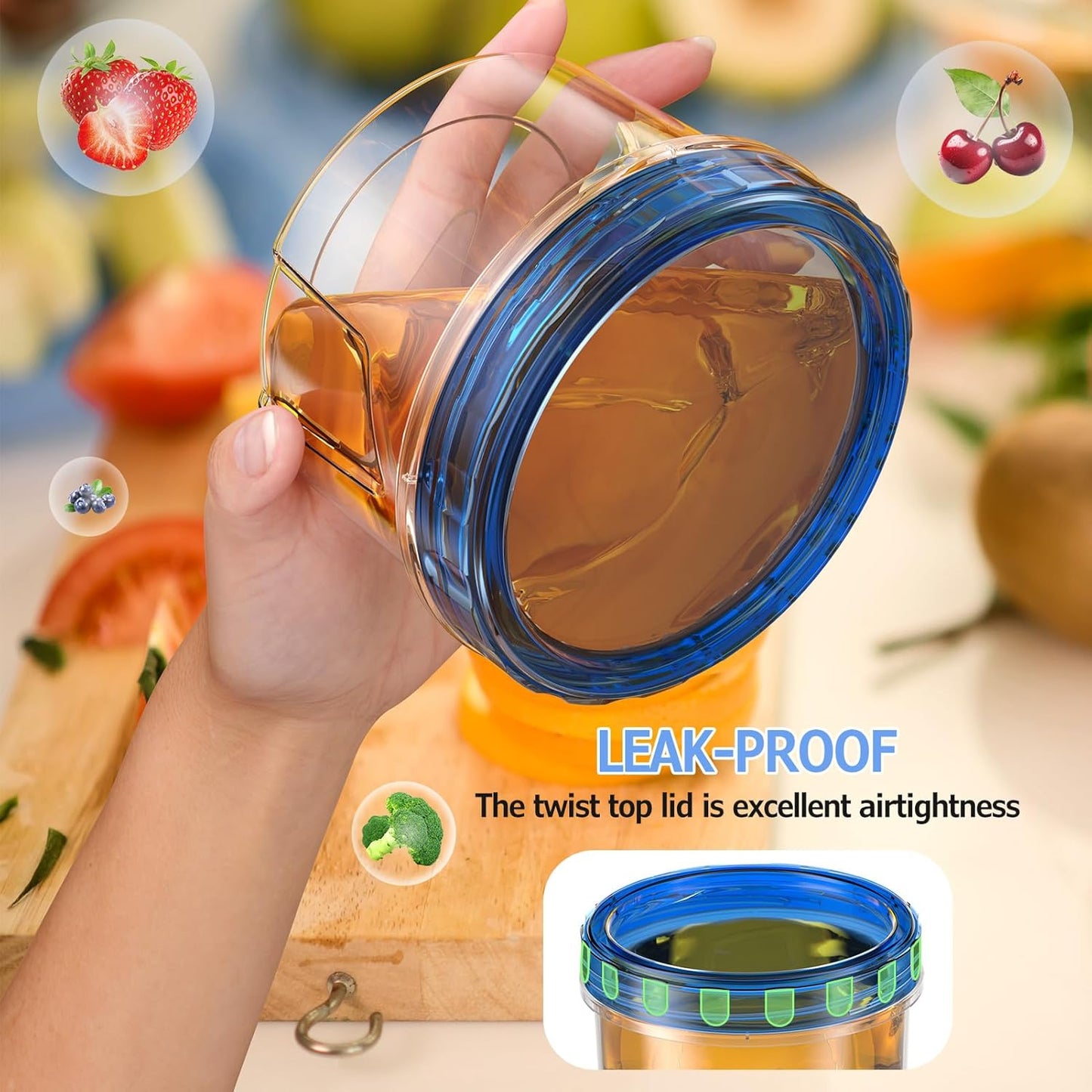 10 Pack-32 OZ Freezer Storage Containers, Small Plastic Food Storage Containers with Twist Top Lids, BPA Free and Reusable Meal Prep Containers Microwave/Dishwasher Safe