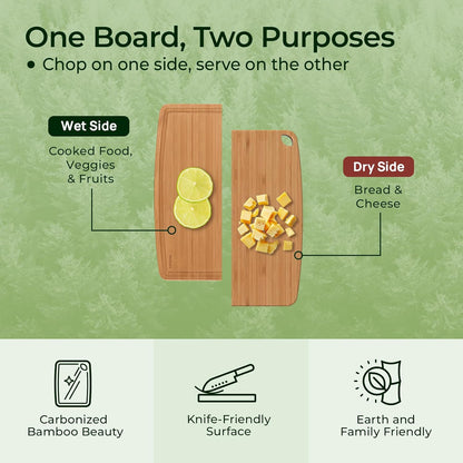 Keechee Dishwasher Safe Bamboo Cutting Boards Durable Lightweight Wood Cutting Board for Busy Kitchen, Easy Clean Wooden Chopping Boards with Juice Groove Set of 3 (L+M+S)