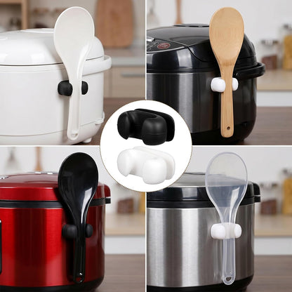 4Pcs Rice Paddle Holder- Mabor Self Adhesive Mount Rice Pot Spoon Holder