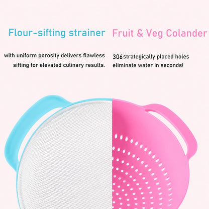 Mixing Bowls, Nesting Baking Bowls with Colander & Fine Mesh (Wheat-10PCS)