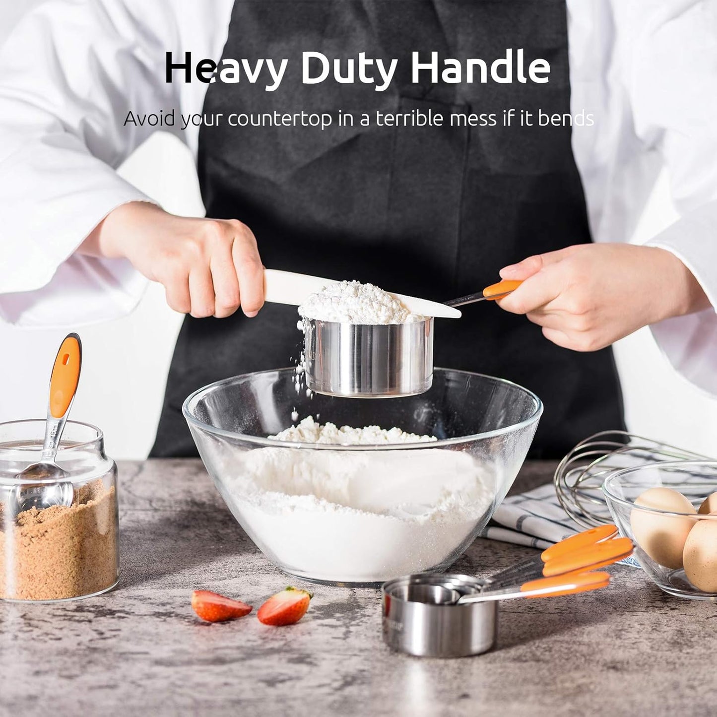 Measuring Cups : U-Taste 18/8 Stainless Steel Measuring Cups and Spoons Set of 10 Piece, Upgraded Thickness Handle(Black)