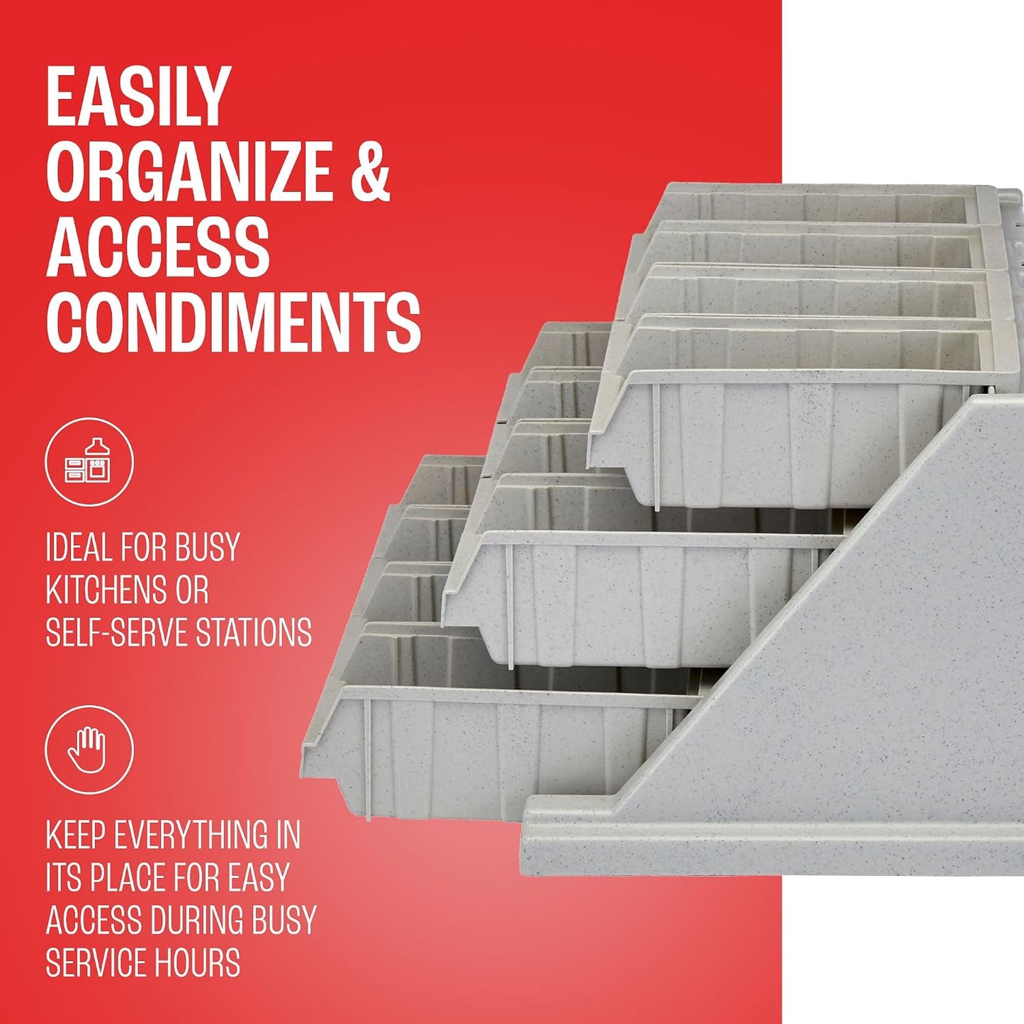 Cambro Versa - Self Serve Condiment and Utensil Bin - 12 Storage Bins - Ideal for food and coffee condiments (Black)