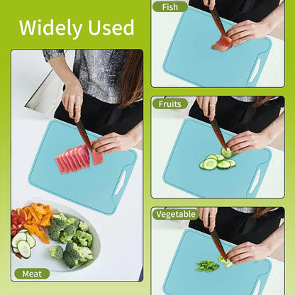Silicone Cutting Board for Kitchen, 11.8''x 8.6'' Flexible Cutting Boards, BPA Free Non Slip Cutting Mat for Meat, Vegetables and Fruit with Easy Grip Handle, Dishwasher Safe (Deep purple)