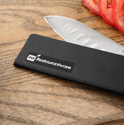 Restaurantware-Sensei 8.5 x 2 Inch Knife Sleeve, 1 Knife Protector - Fits Santoku and Chef's Knife, Felt Lining, Black Plastic Knife Blade Guard, Durable, Cut-Proof