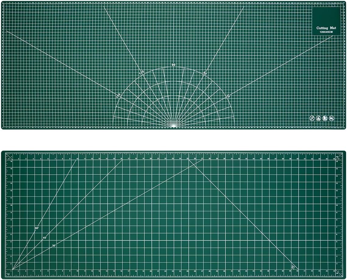 Self Healing Cutting Mat, 35" × 15", Double-Sided Rotary Cutting Mat for Sewing, Quilting, Scrapbooking & Craft, Large Craft Cutting Board for Hobby Use, Green