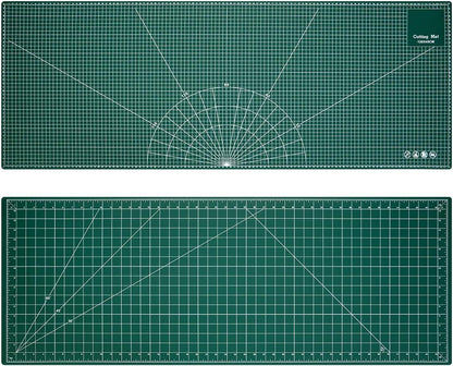 Self Healing Cutting Mat, 35" × 15", Double-Sided Rotary Cutting Mat for Sewing, Quilting, Scrapbooking & Craft, Large Craft Cutting Board for Hobby Use, Green
